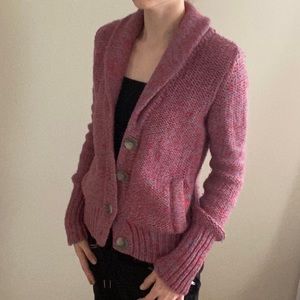American Eagle Pink Purple Knit Cardigan
